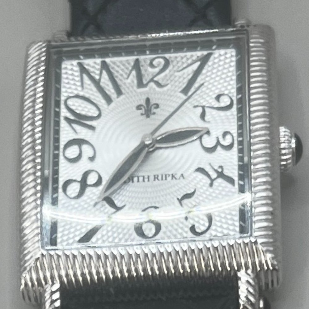 Judith Ripka Genuine Leather Black Quilted Band. - Picture 3 of 8